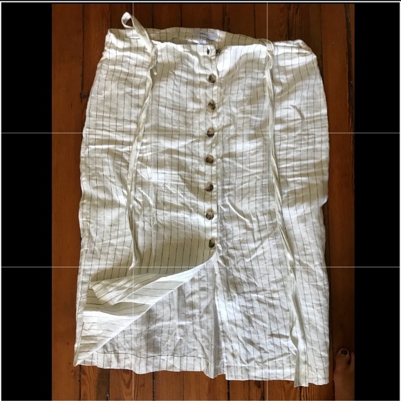 Striped tie button down maxi skirt - Picture 4 of 4